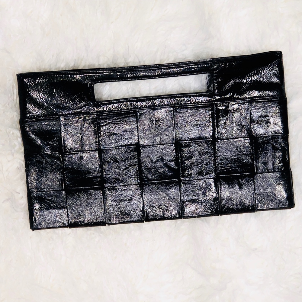 Chinese Laundry Black Paten Clutch